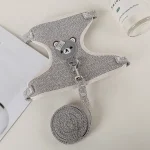 Harnais pour petit chat gris