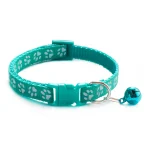 Collier avec clochette bleu cyan pour chat