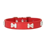 Collier pour chat en cuir rouge