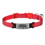 Collier pour chat rouge personnalisable