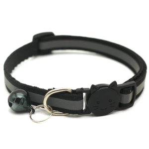 Collier noir pour chat réfléchissant