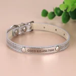 Collier pour chat personnalisable argenté anti-étranglement