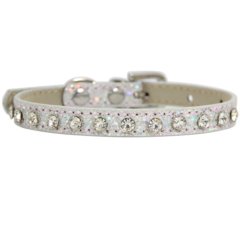 Collier argenté pour Chat avec Diamant