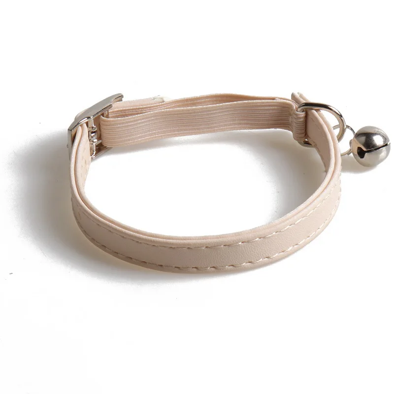 Collier beige en Cuir Élastique pour Chat