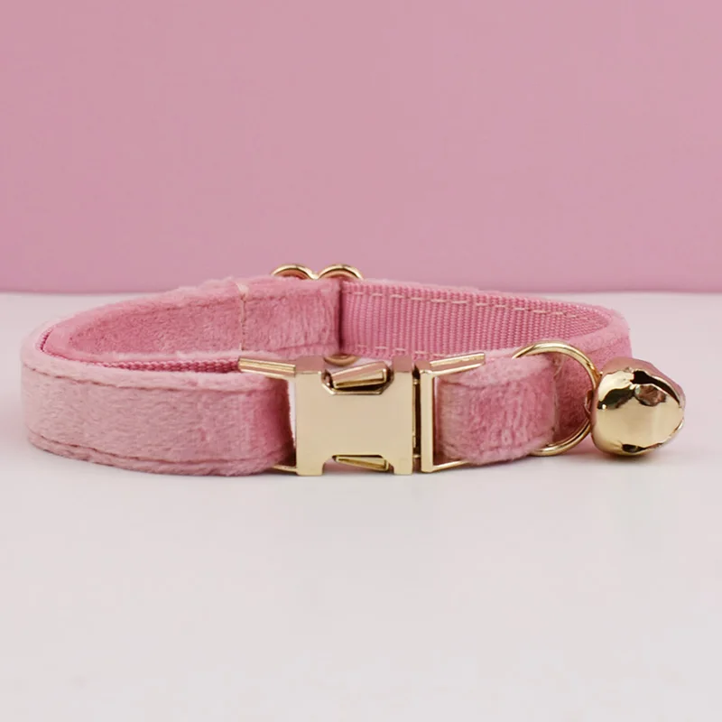 Collier en Velours pour Chat rose