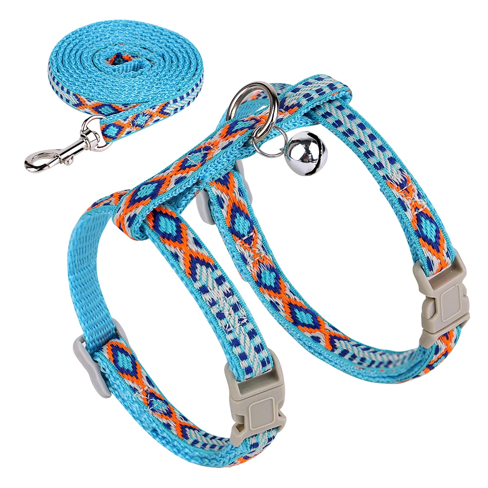 Harnais en Nylon bleu pour Chat