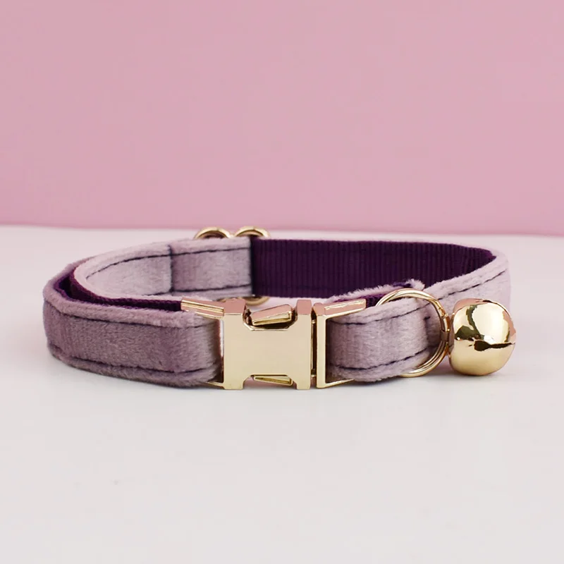 Collier en Velours violet pour Chat