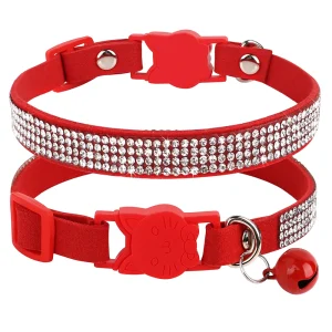 Collier pour Chat en Cuir de Luxe rouge