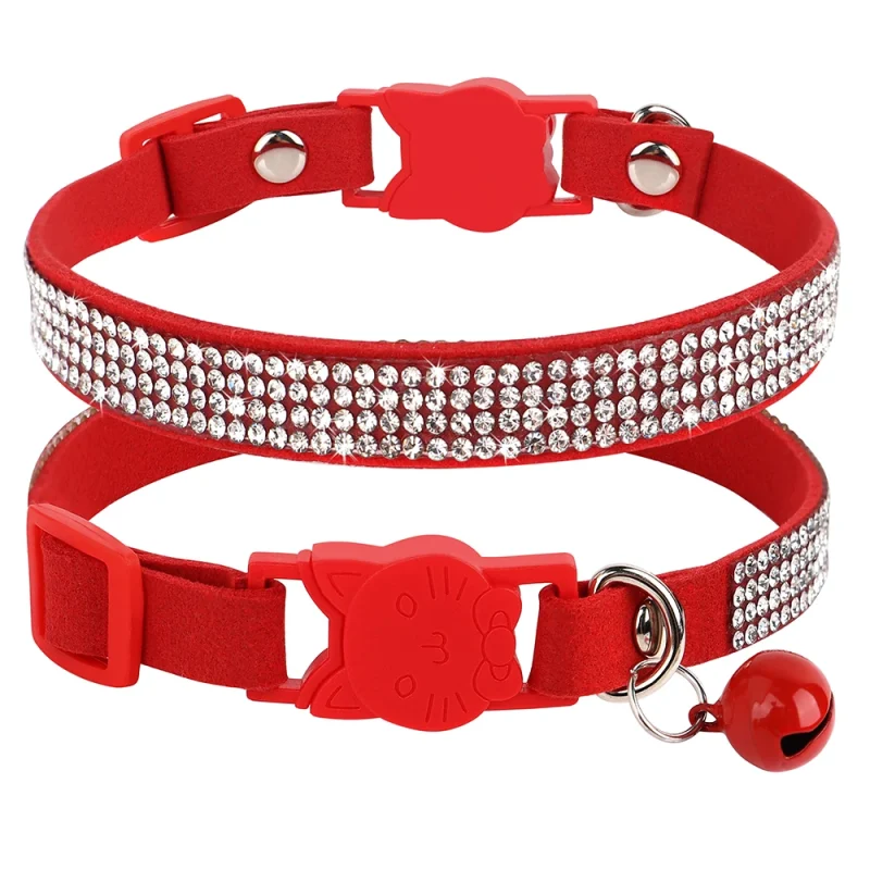 Collier pour Chat en Cuir de Luxe rouge
