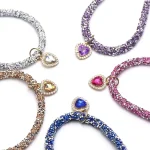 Collier pour Chat de Luxe en Cristal avec pendentif en forme de coeur