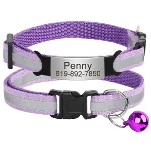 Collier violet Personnalisable pour Chat Réfléchissant