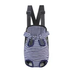 Sac kangourou rayures bleu pour chat