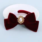 Collier avec Noeud Papillon rouge pour Chat en Velours