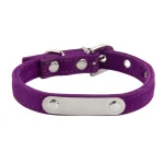 Collier pour Chat violet en Velours Personnalisable
