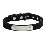 Collier pour Chat en Velours Personnalisable noir