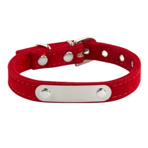 Collier pour Chat en Velours rouge Personnalisable