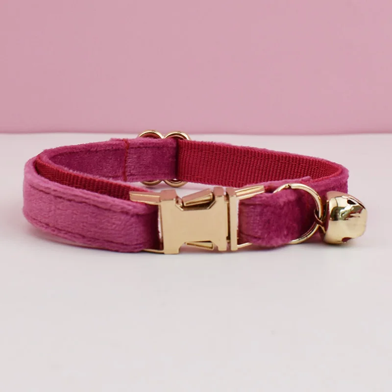 Collier mauve en Velours pour Chat