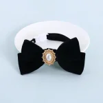Collier avec Noeud Papillon noir pour Chat en Velours