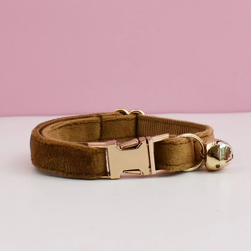 Collier pour Chat marron en Velours