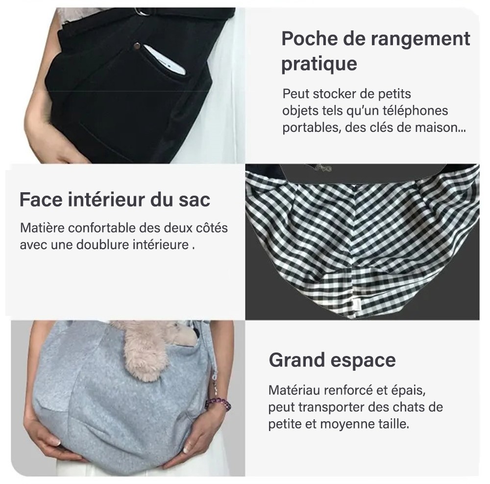 sac a bandoulière pour chat caractéristiques