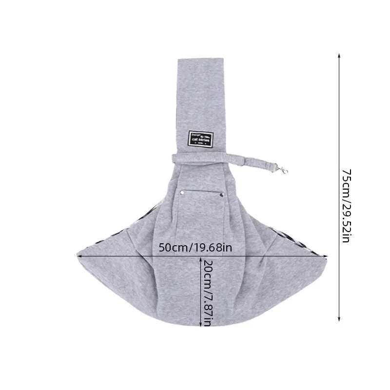 Sac à bandoulière pour chat gris