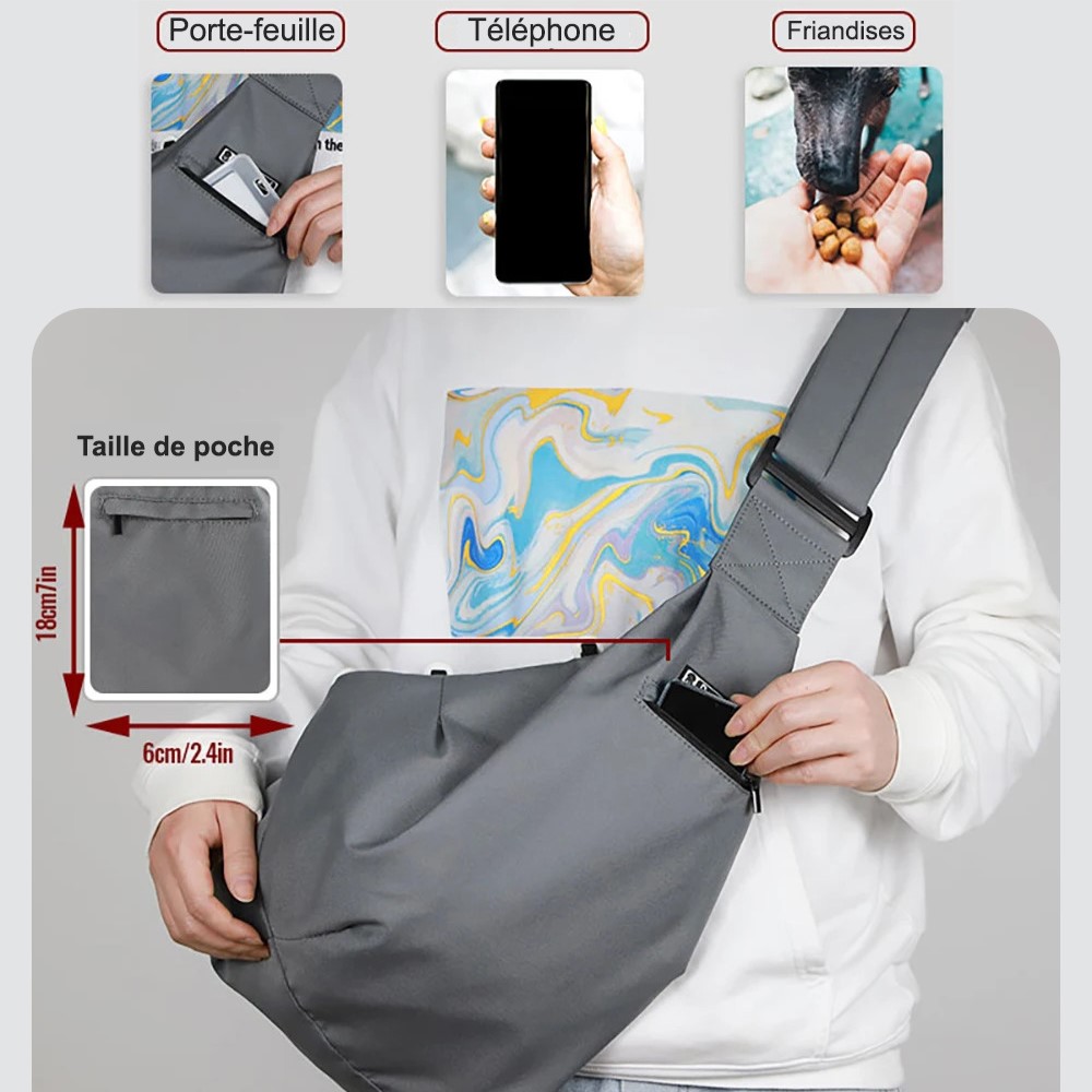 Sac de Balade à Bandoulière avec poche pour Chat