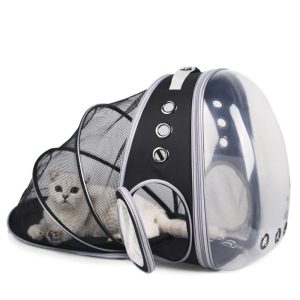 Sac noir pour chat extensible avec hublot