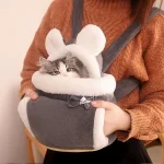 Sac pour chat en peluche gris