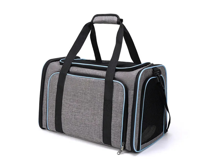 Sac pour chat extensible bleu plié