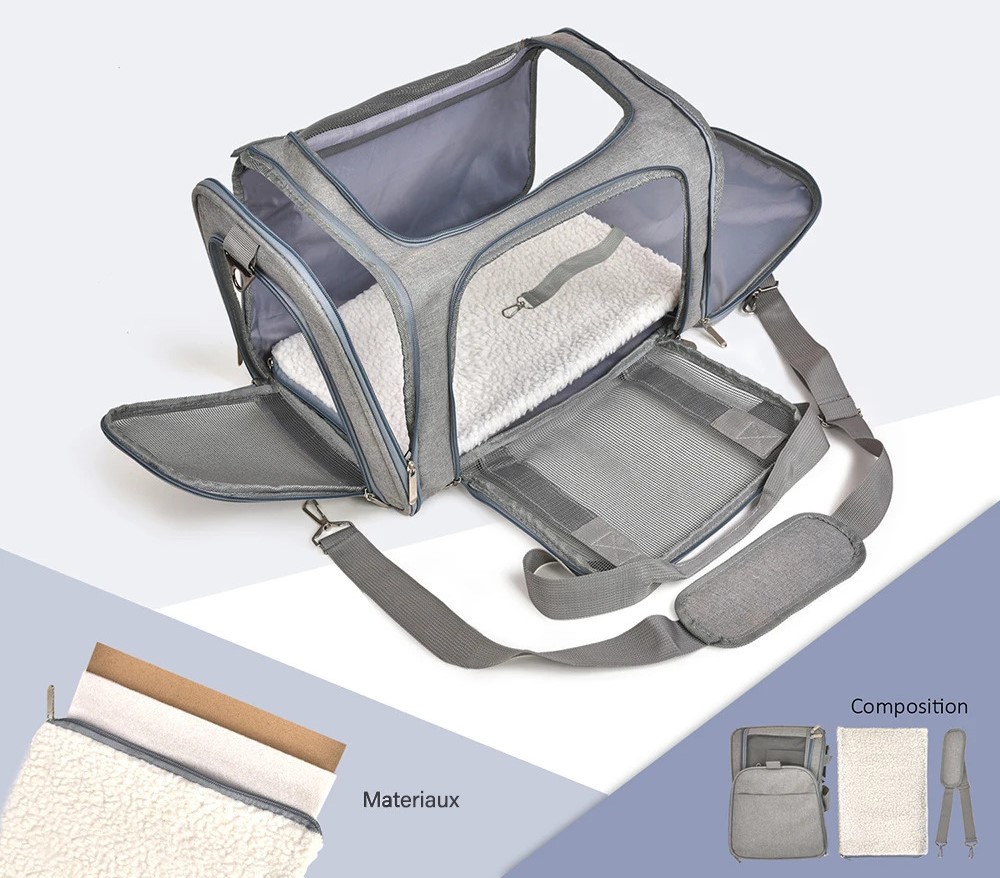 sac pour chat homologué avion confortable