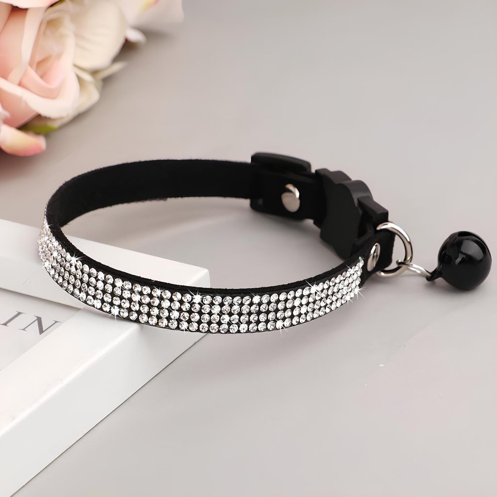 Collier pour Chat en Cuir de Luxe noir