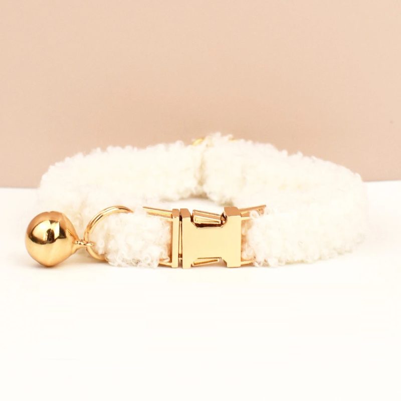 Collier blanc pour Chat à Fourrure Personnalisable