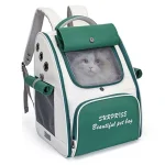 Sac de Promenade pour Chat vert avec chat à l'intérieur