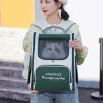 Sac de Promenade pour avec chat à l'intérieur vert