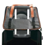 Sac de Transport pour Chat Homologué Avion Gris foncé attachable à la valise
