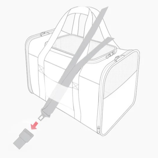 Sac de Transport pour Chat Homologué Avion avec boucle de sécurité