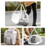 Mise en situation du Sac de Transport pour Chat Transparent