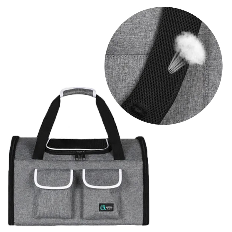 Grand Sac de Transport pour Chat Gris