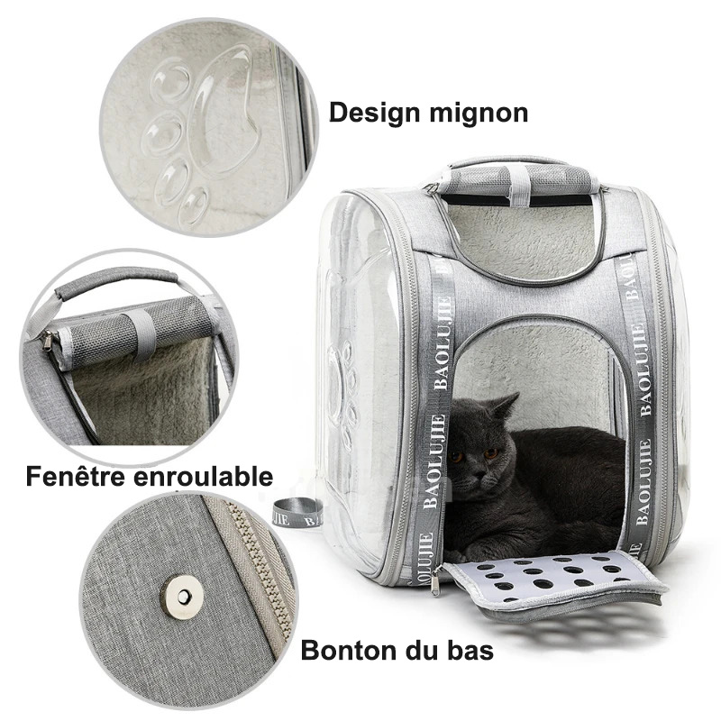 Caractéristiques du Sac de Transport pour Chat Transparent
